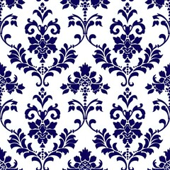 Fototapeta premium Exquisite Blue and White Floral Vine