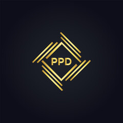 PPD logo. P P D design. White PPD letter. PPD, P P D letter logo design. P P D letter logo design in GOLD, GOLDEN LOGO, THREE, style. letter logo set in one artboard. P P D letter logo vector design.