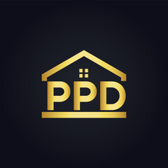 PPD logo. P P D design. White PPD letter. PPD, P P D letter logo design. P P D letter logo design in GOLD, GOLDEN LOGO, THREE, style. letter logo set in one artboard. P P D letter logo vector design.