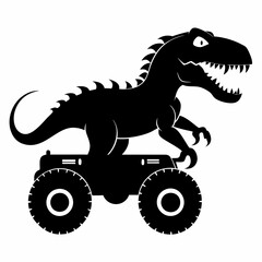inosaur Monster Truck silhouette vector © Vector Art