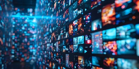 Platform for sharing content selling NFTs and streaming services with ads. Concept NFT Marketplace, Content Sharing, Streaming Services, Ads Integration