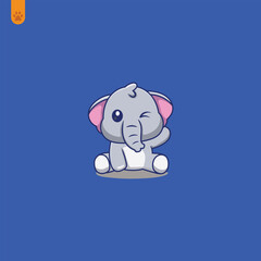blue elephant cartoon