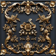 Ornate Baroque Barocco Marble Ceiling Design with Intricate Non-Linear Accents Depicting Classic Elegance and Architectural Beauty