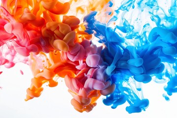 Acrylic colors and ink in water. Abstract background. Isolated. Collection.