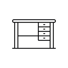 Office Table icon design with white background stock illustration