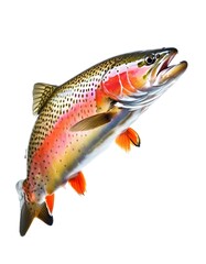 Fototapeta premium rainbow trout isolated on white, trout fish on white background