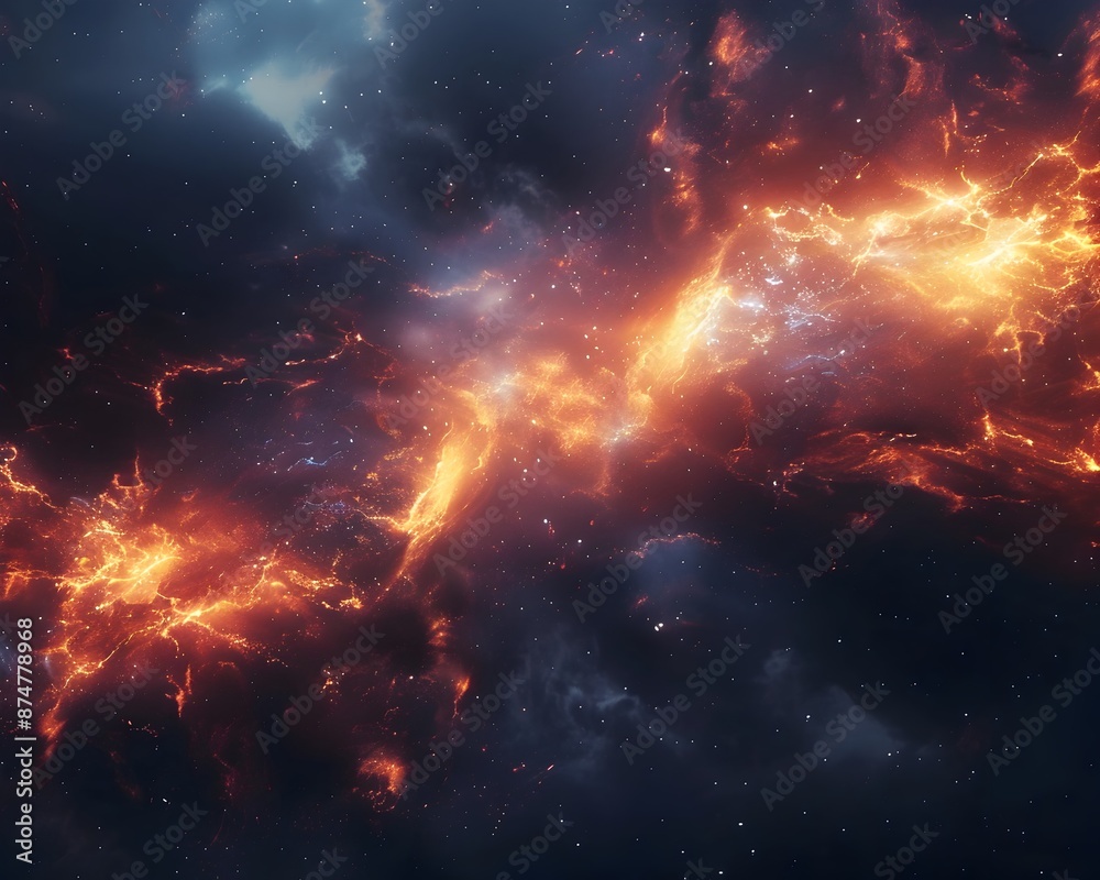Canvas Prints electrifying cosmic storm illuminating the starry expanse in a surreal cosmic display