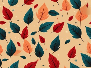 Fototapeta premium seamless pattern with leaves