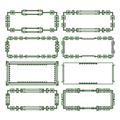A set of HUD elements. Frame. Isolated on white background. Vector illustration.