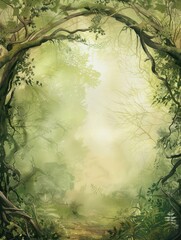 "Soft and Gentle Page with Fae Forest Border"