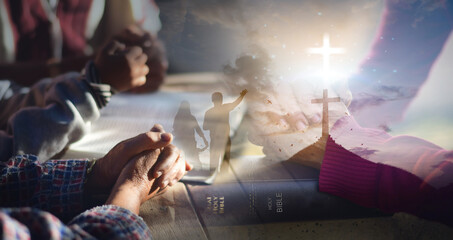 Christian Religion concept background. card design template.	