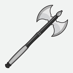 Vector illustration Axe. Vector design Battle Axe. Medieval Battle Axe Vector Cartoon design illustration and icon for website, digital and print