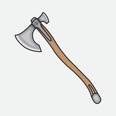 Vector illustration Axe. Vector design Battle Axe. Medieval Battle Axe Vector Cartoon design illustration and icon for website, digital and print