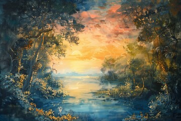 Painted canvas as background