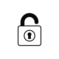 Padlock icon design with white background stock illustration