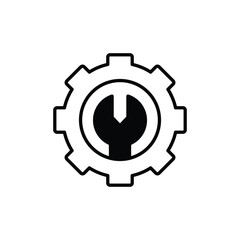 Settings icon design with white background stock illustration