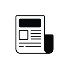 Fototapeta premium Newspaper icon design with white background stock illustration