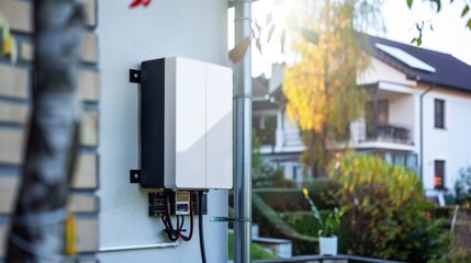 A solar inverter installation in a residential setting, with technicians ensuring optimal performance, emphasizing the role of inverters in converting solar energy for household use