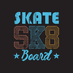 Naklejka premium Skateboard stylish t-shirt and apparel abstract design. Vector print, typography, poster