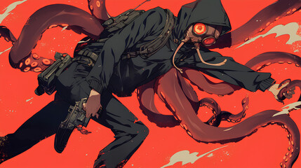 octopus man cartoon character