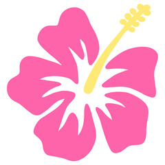 Chic Pink Hibiscus Illustration