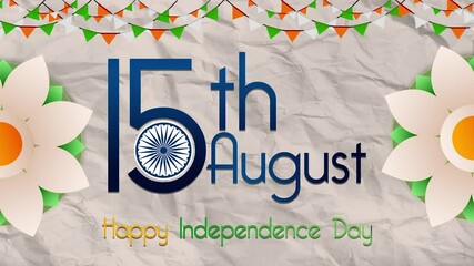 Happy independence day of India celebration on August 15 , Happy Independence Day design with and Ashoka Wheel