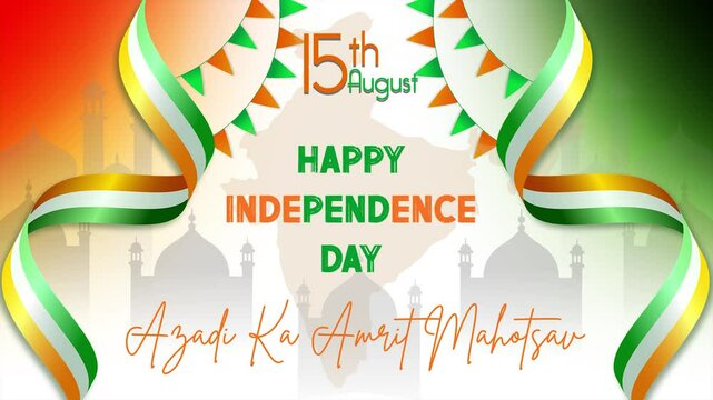 Happy independence day of India celebration on August 15 , Happy Independence Day design with and Ashoka Wheel