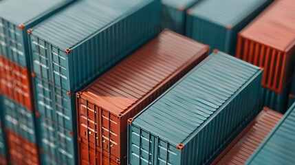 Fototapeta premium Efficient cargo transfer at a seaport, coordinated logistics operations with freight and warehouse integration, seamless supply chain flow