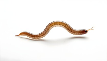 Naklejka premium worm on white, worm isolated on white background