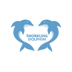 cute dolphin logo icon flat vector design.