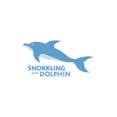 cute dolphin logo icon flat vector design.