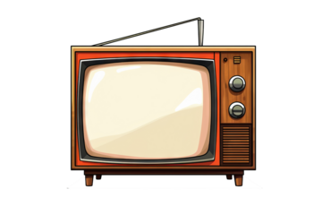 
Vintage television PNG style with transparent background for retro-themed digital projects and design applications