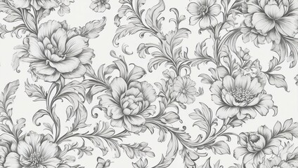Elegant Monochromatic Floral Pattern for Creative Design Projects