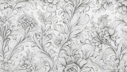 Elegant Monochromatic Floral Pattern for Creative Design Projects