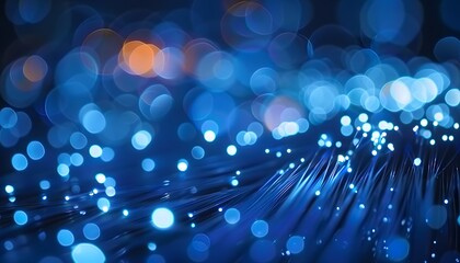 Abstract technology background with illuminated fiber optic network connections
