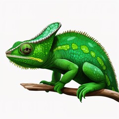 Obraz premium green iguana on white background
