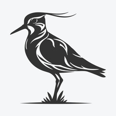 Majestic Lapwing Silhouette,Graceful Elegance in Flight