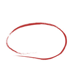 Red handrawn scribble marker circle. Red circle.