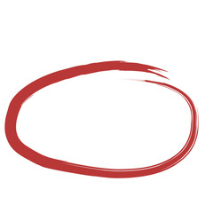 Red handrawn scribble marker circle. Red circle.