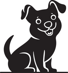 A cute Dog silhouette Illustration vector .
