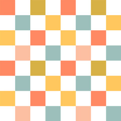 Seamless pattern of a square cage of bright colors. Vector illustration.