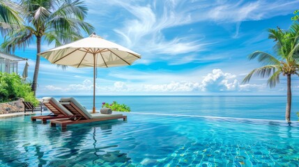Naklejka premium tropical resort pool