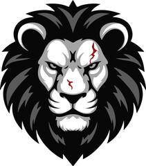 A Lion head silhouette Illustration vector .