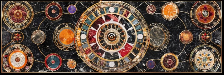 Baroque, Barocco Ornate Marble Ceiling Non-Linear Reformation Design with Intricate Accents Depicting Classic Elegance and Architectural Beauty