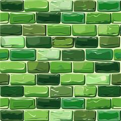 Green Brick Wall Seamless Pattern Texture Background