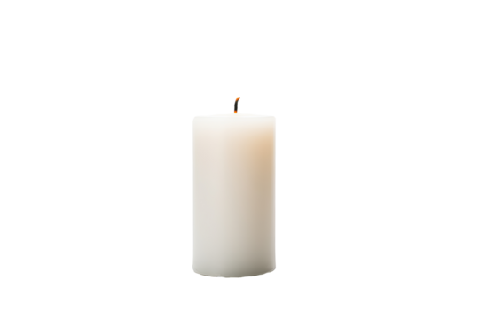 White candle PNG with transparent background for digital design projects and creative graphics - Powered by Adobe
