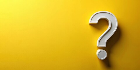 White Question Mark on Yellow Background