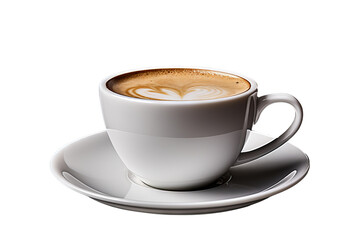 Naklejka premium White coffee drink cup angled view PNG with transparent background for design projects
