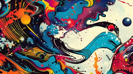 Blank versus colorful comic abstract background template. 