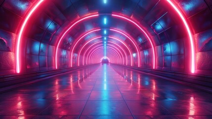 Neon Tunnel of Light